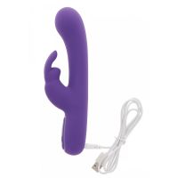 Вібратор із відростком для клітора фіолетового кольору Toy joy Exciting Rabbit Vibrator