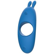 Ерекційне віброкільце для члена з відростком для клітора синє Toy Joy Superhero Couples C-Ring