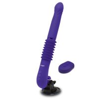 Вибратор Пульсатор с фрикциями на присоске и пультом ДУ фиолетового цвета Toy Joy Magnum Opus Supreme Thruster 2