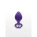 Анальна пробка силіконова фіолетова із прозорим кристалом Toy Joy розмір Medium