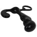Массажер простаты с фигурной ручкой черного цвета Toy Joy 