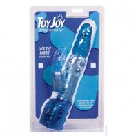 Вибратор Hi-Tech силиконовый со стимуляцией клитора и пульсацией Toy Joy синий
