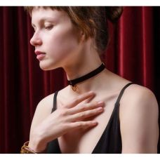 Чокер із італійської шкіри чорного кольору Upko Thin