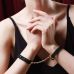 Наручники браслет БДСМ на золотистой цепочке из итальянской кожи черного цвета Upko Наручники браслет БДСМ на золотистой цепочке из итальянской кожи черного цвета Upko