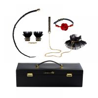 Королівський набір з італійської шкіри у валізі чорного кольору Upko Luxurious &amp; Romantic Kit 5 предметів