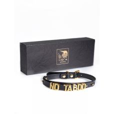 Чокер із натуральної шкіри чорного кольору з написом No taboo Upko