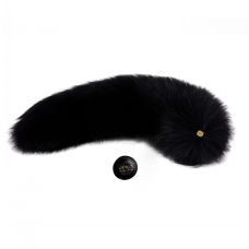 Хвіст для рольових ігор на магнітній основі з лисячого хутра чорного кольору Upko