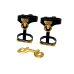 Оковы БДСМ из итальянской кожи черного цвета и золотистой фурнитуры Upko Butterfly cuffs Оковы БДСМ из итальянской кожи черного цвета и золотистой фурнитуры Upko Butterfly cuffs
