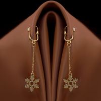 Прикраси для клітора та статевих губ золотистого кольору Upko Сlitoral jewelry dangle with snowflake