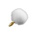 Анальная пробка металлическая золотистого цвета с белым хвостиком Upko Rabbit Fur Bunny Tail Small Butt Plug