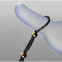 Эрекционное лассо рельефное силиконовое черного цвета Upko размер One Size