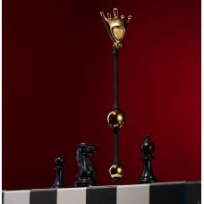 Вагинальные шарики Ферзь из коллекции Шахматы золотистого цвета UPKO