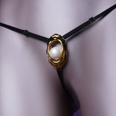 Стрінги з перлиною, що стимулює клітор чорного кольору UPKO