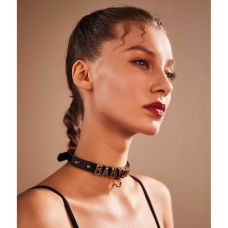 Чокер з написом BABY з італійської шкіри чорний з покриттям із 24 каратного золота Upko