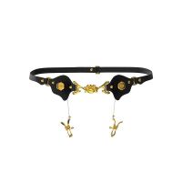 Пояс с зажимами на половые губы черный UPKO Mystic Bond Collection