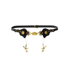 Пояс с зажимами на половые губы черный UPKO Mystic Bond Collection