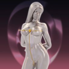 Затискачі для сосків з вібрацією та кліторальний ланцюг золотисті UPKO Double Bar Vibration