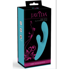 Вібратор вагінальний для точки G з відростком для стимуляції клітора бірюзового кольору Javida