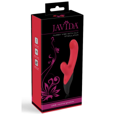 Вагінальний вібратор для точки G з відростком для стимуляції клітора червоного кольору Javida
