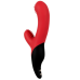 Вибратор вагинальный для точки G с отростком для стимуляции клитора красного цвета Javida