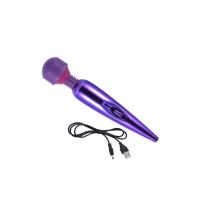 Вібромасажер Ванд універсальний для всього тіла у вигляді мікрофона темно фіолетового кольору CanWin Easy love