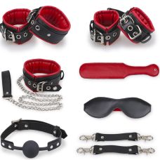 Набір БДСМ з натуральної шкіри чорного кольору Runyu Humbe 7 предметів