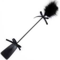 Стек Щекоталка для БДСМ игр 2 в 1 черного цвета Runyu Tender and painful