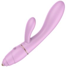 Вибратор для точки G и с отростком для клитора розового цвета Qianyue Parrot 