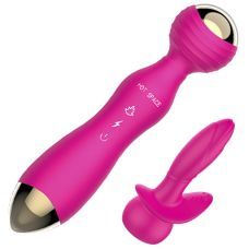 Клиторальный стимулятор со сменной насадкой розового цвета Qianyue Couple naughty