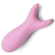 Вибратор для стимуляции клитора и сосков розового цвета Qianyue Horns 