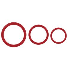 Набор эрекционных колец на член красного цвета Hision Erection Set 3 штуки