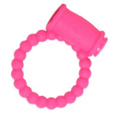 Эрекционное виброкольцо на член розового цвета Hision Beads Ring  