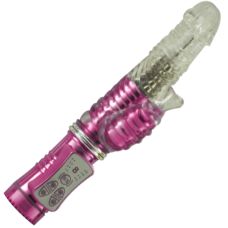 Вібратор реалістичний з відростком для клітора та ротацією рожевого кольору Ningbo aiLe Jack