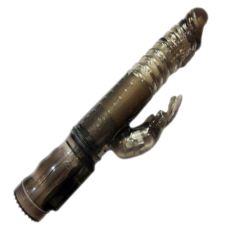 Вібратор реалістичний з відростком для клітора чорного кольору Ningbo aiLe Hi tech Big Lover