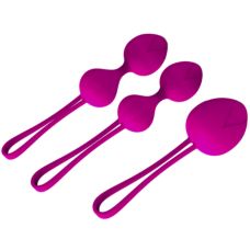 Набір вагінальних кульок малинового кольору Ningbo aiLe Trio 3 штуки