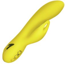 Вібратор вагінальний та з кліторальним відростком жовтого кольору CalExotics Venice Vixen