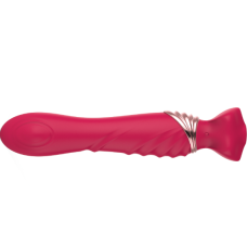 Вібратор двосторонній вагінальний та для стимуляції клітора малинового кольору Zalo