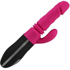 Вибратор Пульсатор реалистичный с отростком для клитора черно розового цвета Aisnn B&R Device 