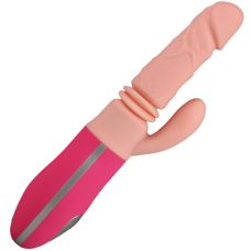 Вибратор Пульсатор реалистичный с отростком для клитора телесно розового цвета Aisnn Real Powerful Divice