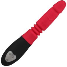 Вибратор Пульсатор реалистичный с режимом толкания черно красного цвета Aisnn B&R