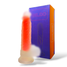 Фаллоимитатор реалистичный на присоске полупрозрачный оранжевый Cottelli Collection Orange dildo 