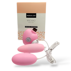 Виброяйца с проводными пультом управления розового цвета Cottelli Collection Rolles