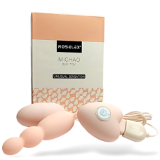 Віброяйця з провідним пультом управління бежевого кольору Cottelli Collection Roselex