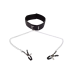Нашийник з повідцем та затискачі для сосків колір чорний Easy Life BDSM Desire