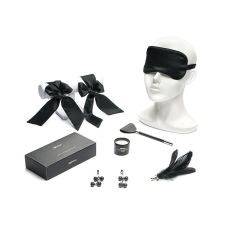 Еротичний набір на 6 предметів для БДСМ чорного кольору Romfun Set love