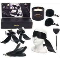 Еротичний набір для БДСМ на 6 предметів чорного кольору Romfun Set love