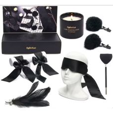 Еротичний набір для БДСМ на 6 предметів чорного кольору Romfun Set love