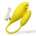 Двойной вибратор Виброяйцо вагинальное с вакуумной клиторальной стимуляцией желтого цвета Tide bird