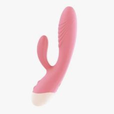 Вібратор кролик вагінальний та з відростком для клітора рожевий Blue massager