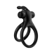 Эрекционное двойное виброкольцо на член цвет черный Cock Ring